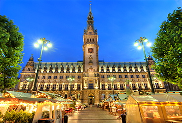 Stuttgart Wine Village on the Rathaus market in Hamburg, Germany, Europe