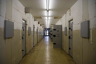 Cell tract in the new building of the former secret service prison, Berlin-Hohenschoenhausen memorial, former prison of the GDR's secret service, Berlin, Germany, Europe