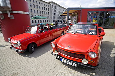 Trabant cars of "Trabi Safari" sightseeing tours, Zimmerstrasse, Mitte, Berlin, Germany, Europe