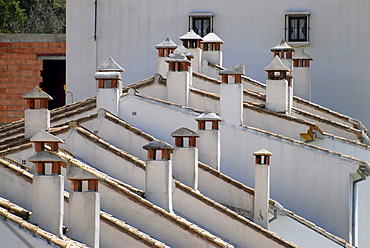 Roofs and chimneys in Ronda, Andalusia, Spain, Europe