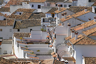 Roofs and chimneys in Ronda, Andalusia, Spain, Europe