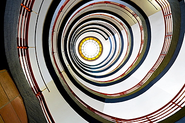 Circular staircase, Sprinkenhof building, Hamburg, Germany, Europe