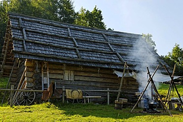 Mansion, La Tene culture, Celtic village Gabreta, Lichtenau near Ringelai, Bavarian Forest, Lower Bavaria, Bavaria, Germany, Europe