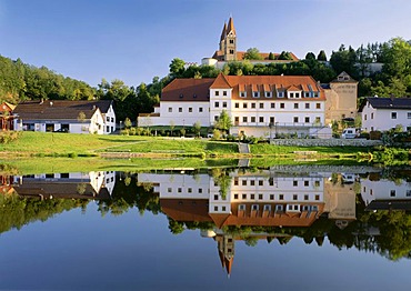 Former Benedictine monastery church Mary Assumption on the river Regen, Reichenbach, Upper Palatinate, Bavaria, Germany, Europe