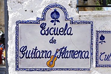 Sign, Albaicin, Granada, Andalusia, Spain, Europe