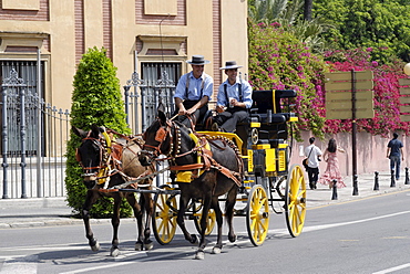 Horse-drawn carriage, Feria de Abril, Seville, Andalusia, Spain, Europe