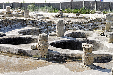 Ruins of the factory for garum, archeologic park Baelo Claudia near Tarifa, Andalusia, Spain, Europe