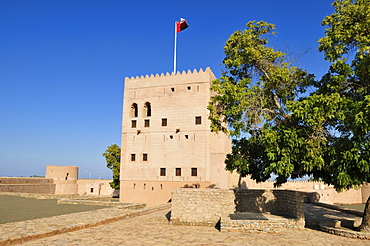 Historic adobe fortification Liwa Fort or Castle, Batinah Region, Sultanate of Oman, Arabia, Middle East