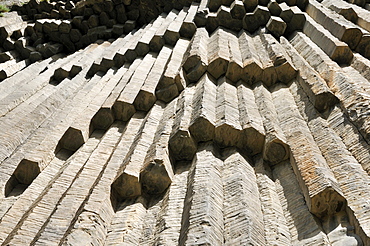 Huge basalt columns at Awan Gorge near Garni, Canyon, Kotayk region, Armenia, Asia