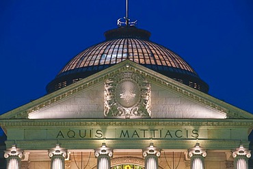 At night, Kurhaus, historic spa hotel and convention center, Wiesbaden, Hesse, Germany