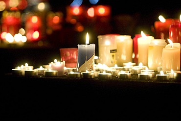 Rampage at Albertville Realschule school, candles, Winnenden, Baden-Wuerttemberg, Germany, Europe