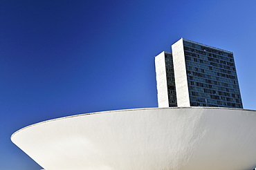 Nacional Congress Congresso building, by architect Oscar Niemeyer, Brasilia, Distrito Federal state, Brazil, South America