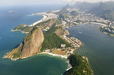 Aerial view of Rio de Janeiro and the Sugar Loaf, Brazil, South America