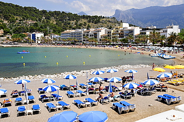 Platja den Repic Beach, Port de Soller, Majorca, Balearic Islands, Spain, Europe