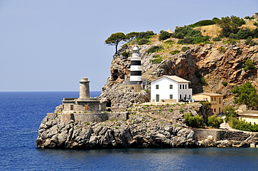 Sa Creu Lighthouse, Port de Soller, Mallorca, Balearic Islands, Spain, Europe