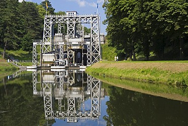 Canal du Centre, Boat Lift number 3, Unesco World Heritage Site, Bracquegnies, Hainaut Province, Belgium