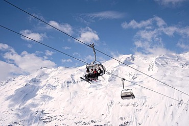 Chairlift, skiresort Obergurgl, Hochgurgl, Oetztal Valley, Tyrol, Austria