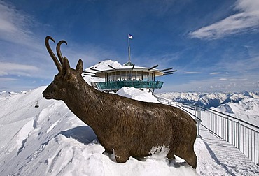 Restaurant with panoramic view Top Mountain Star on Wurmkogel mountain, Topgurgl, skiresort Obergurgl, Hochgurgl, Oetztal Valley, Tyrol, Austria