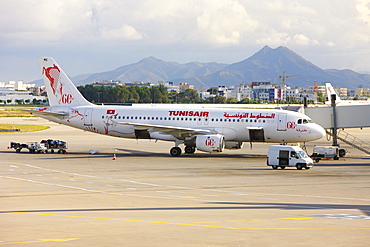 Plane at the airport, Tunis, Tunisia, Northern Africa