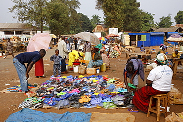 Market in front of the Sultan's Palace, Foumban, Cameroon, Africa