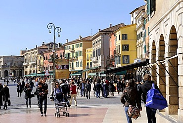 Piazza Erbe square, Verona, Lake Garda, Italy, Europe