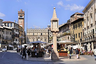 Piazza Erbe square, Verona, Lake Garda, Italy, Europe
