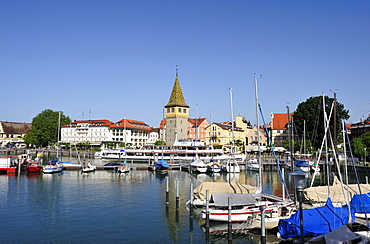 Sea port of Lindau at Lake Constance, Bavaria, Germany, Europe