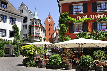 City center of Meersburg, Lake Constance, Baden-Wuerttemberg, Germany, Europe