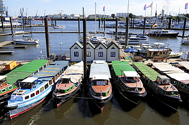 Boats in the seaport of Hamburg, Germany, Europe