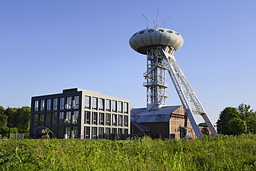 Luentec Tower, Colani-egg on a shaft tower in the Technologiezentrum technology center Luenen-Brambauer, North Rhine-Westphalia, Germany, Europe