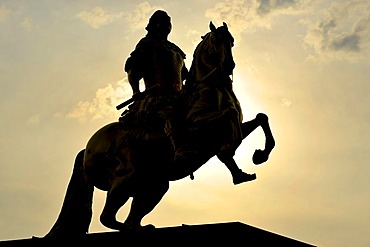 Goldener Reiter, golden rider, equestrian statue of Augustus II the Strong of Saxony, Dresden, Free State of Saxony, Germany, Europe