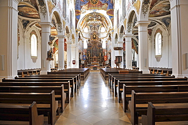 Gothic, Baroque style, city parish church, Simultaneum, St. Martin, Biberach an der Riss, Baden-Wuerttemberg, Germany, Europe