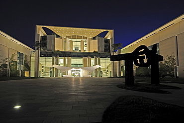 Kanzleramt, German Chancellery, at night, Berlin, Germany, Europe