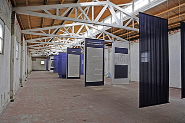 Exhibition in a work barrack at the women's concentration camp Ravensbrueck, Brandenburg, Germany, Europe