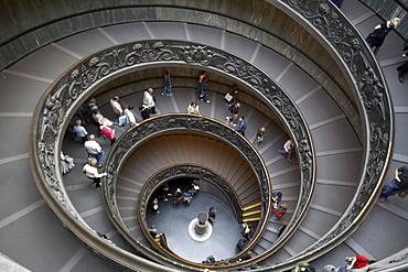 Spiral staircase at the exit of the Vatican Museums, Rome, Vatican City, Europe