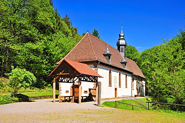 Kolmerberg-Kapelle chapel, Kolmerbergkapelle, Doerrenbach, Naturpark Pfaelzerwald nature reserve, Palatinate, Rhineland-Palatinate, Germany, Europe