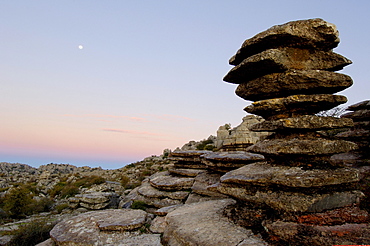 Erosion working on Jurassic limestones, Torcal de Antequera, province of Malaga, Andalusia, Spain, Europe