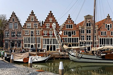 Harbour of Hoorn at the IJsselmeer, historic house fronts, Province of North Holland, Netherlands, Europe