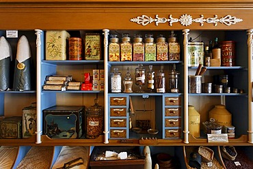 Historical grocer's shop, first shop of Albert Heijn of the Dutch supermarket chain, open-air museum Zaanse Schans, province of North Holland, Netherlands, Europe