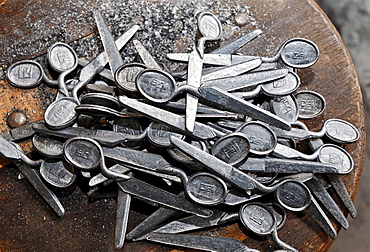 Scissor blanks, Hendrichs swage forge, LVR Industrial Museum, Solingen, North Rhine-Westphalia, Germany, Europe