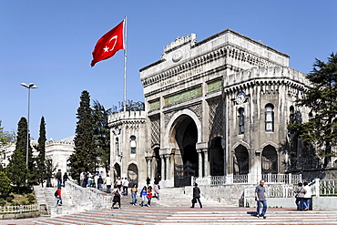 Gate at the entrance to the university, Moorish style, Beyazit Square, Istanbul, Turkey