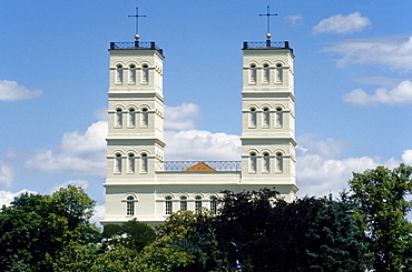 Village church of Straupitz, plans by Karl Friedrich Schinkel, Oberspreewald, Spreewald, Brandenburg, Germany, Europe