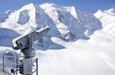 Snowscape, binoculars, St. Moritz, Grisons, Switzerland, Europe