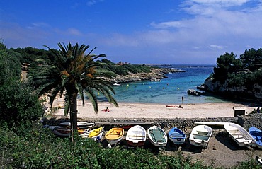 Fishing boats in Binibeca, Minorca, Balearic Islands, Spain