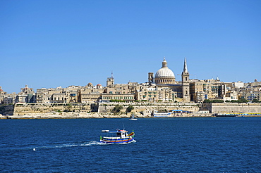 View from Sliema to Valletta, Malta, Europe