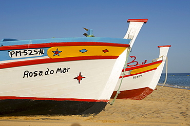 Fishing boats in Armacao de Pera, Algarve, Portugal, Europe