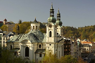 The baroque Church of Mary Magdalene, architect Maximilian Dietzenhofer, Karlovy Vary, West Bohemia, Czech Republic, Europe