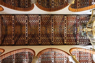 Mudejar ceiling in El Salvador church, Church of the Redeemer, Santa Cruz de la Palma, La Palma, Canary Islands, Spain