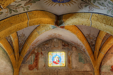 Romanesque crypt in Maria Woerth at Woerthersee lake, Carinthia, Austria, Europe