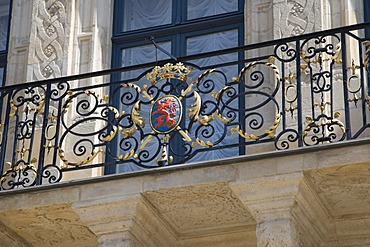 Coat of arms at the balcony of the Palais Grand Ducal, Luxembourg